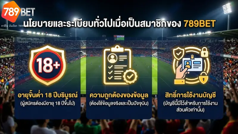 นโยบายและกฎข้อตกลงทั่วไปในการเป็นสมาชิก 789bet